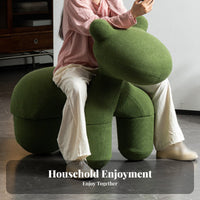 Playful Design Equine-Shaped Ottoman Padded Seat Creature-Shaped Ottoman Soft Covering Room Decor High Load Capacity for Children, Toddlers, Parents, Playroom, Nursery, Bedroom, Retail Display