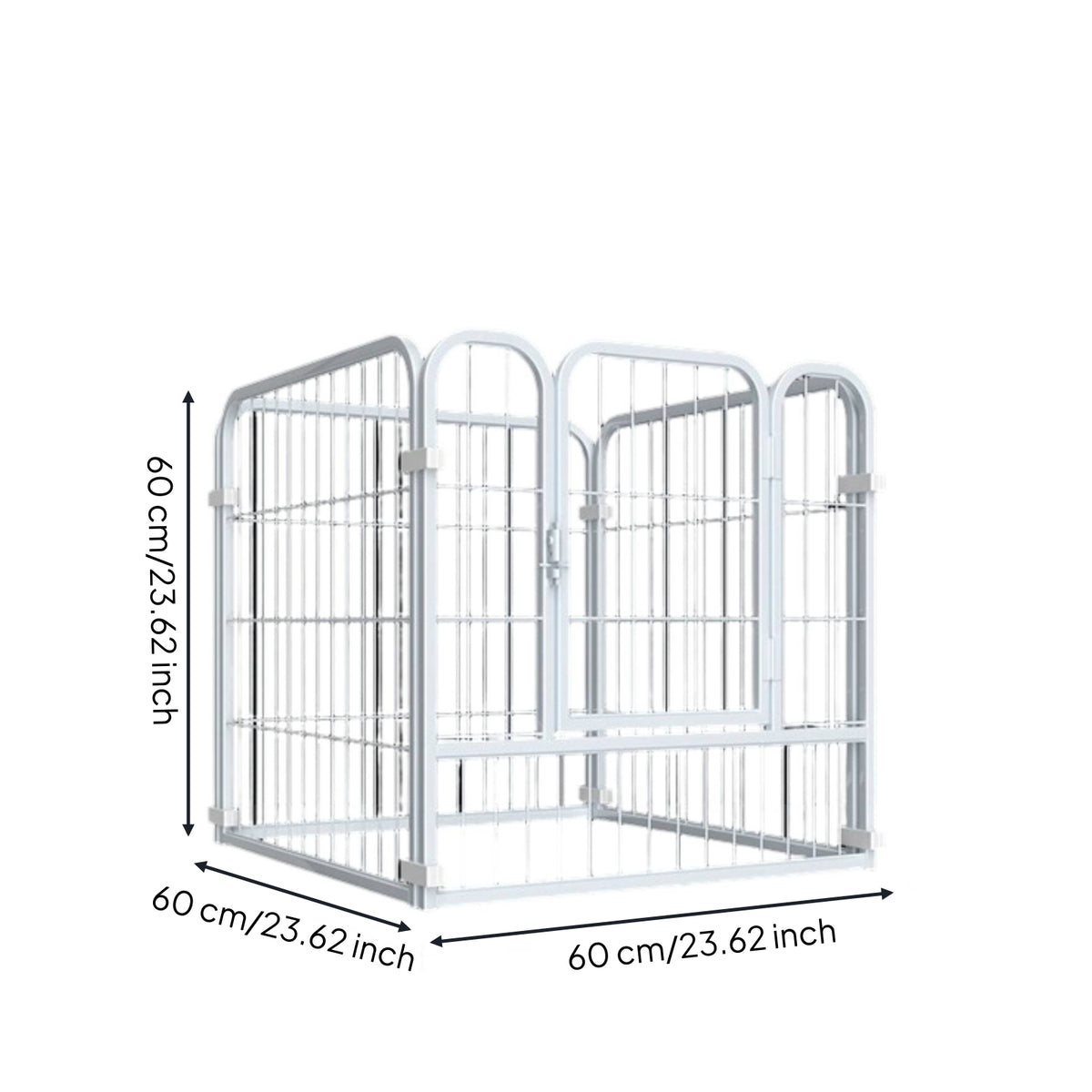 4 Pieces Indoor Dog Fence Automatic Latch Dog Fence with Door Exercise Pen Interlock Play Yard Detachable for Young Dogs