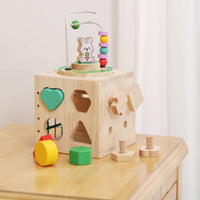 Fine Movement Skills Educational Activity Cube Early Learning Multi Activity Cube Safe Materials Bead Maze Toy Rounded Edges for Daycare, Preschool