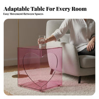 Transparent Mobile C-Table Minimalist design Nightstand with casters Rolling Cart Multi-Functional for Apartment Dwellers, Homeowners, Remote Workers, Living Room, Bedroom, Small Spaces, Home Office