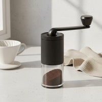 Manual Coffee Consistent Uniform Grind Hand Crank Coffee Transparent Grounds Container for Home Baristas, Journeyers, Travel, Camping