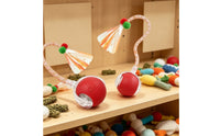 Cat Teaser Toy with Feather Flexible Motorized Cat Toy with Wand Indoor Chasing for Cats, Daily Playtime