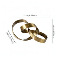 Brass Ribbon Sculpture Abstract Ribbon Statue Handcrafted Brass Abstract Ornament for Hotel Reception
