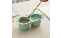 Silicone Brush Cleaning Basin Easy to Clean Paint Brush Washing Bucket Ribbed Interior for Painting