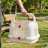 Cat Carrier Hard Sided Pet Travel Carrier PP Material Pet Transport Box with Slotted Sides, Cat Travel Box for Transport