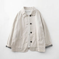 Women Overshirt Long Sleeve Button Up Jacket in Blend Material, Casual with Turn Down Neckline and Pockets