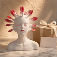 Resin Bust Statue White Female Bust Sculpture Resistant Resin Figurine for Indoor