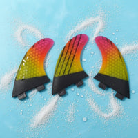 3 Pieces Surfboard Fin with Double-Tab Base Compatible Double-Tab Base-Style Thruster Fin Fins with Double Tabs Honeycomb
