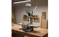 Adjustable Worktable Benchtop Mortiser Multi-Functional Square Hole Drill Press Heavy Duty Electric Tenoning Machine for Woodworkers, Carpenters, DIY Enthusiasts, Workshop, Garage