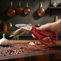 Angled Shellfish Shears Ergonomic Seafood Scissors Serrated Kitchen Seafood Scissors Multifunctional for Home Cooks