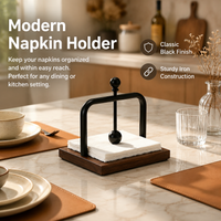 Geometric Napkin Holder, Freestanding Serviette Holder for Kitchen Counter, Modern Iron Table Napkin Dispenser