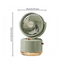 Desktop Cooling Fan Humidifier Top-Fill USB Humidifier Fan Textured Lighted Section for Office Desk
