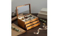 Large Capacity Walnut Jewelry Box Delicate Finish Wooden Jewelry Box