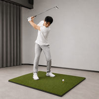 Putting Practice Bay Mat, 100cm Indoor and Outdoor Non-Slip Hitting Mat, Portable Heavy Duty Artificial Turf for Swing Training