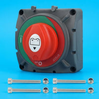 2-Position Battery Disconnect Switch with Mounting Hardware Rotary Battery Switch Square Electrical Component Easy Installation for Boat, RV, Truck, Car