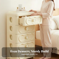 Japanese design Multi-Tier Side Table Space-Saving Multi-Tier Rolling Drawer Unit Mobile with casters Nightstand See-Through Drawers for Apartment Dwellers, Dorm Residents, Bedroom, Living Room, Small Spaces, Bathroom