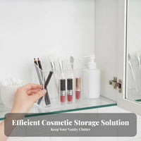 Multi-Compartment Tray Compartmentalized Design Narrow Cosmetic Tray for Vanity