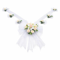 Layered Design Wedding Car Decoration Kit Artificial Flowers Bridal Car Decor Set Floral Hood Decoration Kit