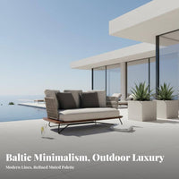 4 Pieces Nordic Design 4-Piece Woven Rope Sofa Set Waterproof Garden Lounge Group sturdy Wood Frame Outdoor Furnishing Weather Resistant for homeowners, Families, guest services Professionals, Terrace, Patio, rearyard, Balcony
