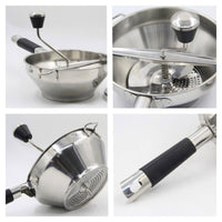 With Sieve Stainless Steel Food Mill Easy to Clean Stainless Steel Ricer Interchangeable Disks Kitchen Tool Heavy Duty