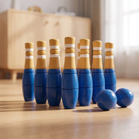 Wooden Bowling Toy Smooth Wooden Bowling Set for Playroom