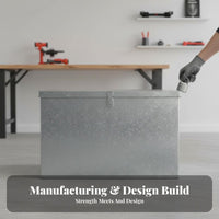 Metal Tool Chest Large Capacity Lockable Tool Case Portable Steel Tool Organizer Sturdy-Duty Galvanized Steel Box Rust-Resistant