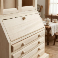 1:12 Scale Wooden Cupboard Wood and Plywood 1:12 Scale Cabinet Realistic Detail Dollhouse Storage Shelf