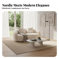 Irregularly Shaped Sherpa Sofa Nordic Aesthetic Curved sectional Sofa distinctive Shape Living Room Furniture for Homeowners, Salon, Boutique, Reception Area