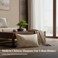 Modern Chinese Design Tasseled Square Footstool Tassel Accent Floor Cushion Comfortable Pouf Ottoman Soft Top for Homeowners, Adults, Design Enthusiasts, Living Room, Bedroom, Next to Sofa