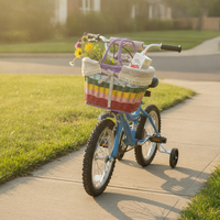 Kids' Woven Bicycle Basket with Liner - Front Handlebar Storage for Children's Bikes, Detachable & Portable