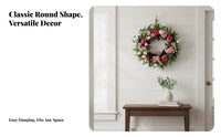 Artificial Peony Wreath Realistic Flowers Rosy Flower Door Wreath Front Door Flower Arrangement No Maintenance Required