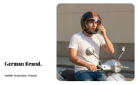 Half Shell Helmet with Visor 3C Certified 3/4 Open Face Helmet Unisex Shielded Headwear for Town Cyclists, Commuters, City Riding, Street Biking