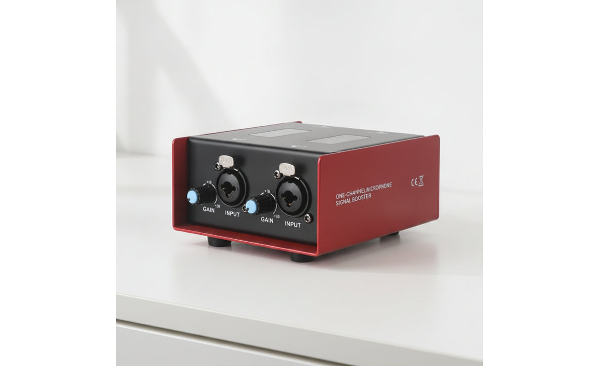 Dual Channel Mic Preamplifier | Adjustable Gain, Dynamic Mic Preamplifier with Two Channels, 48V Power, for Live broadcasting