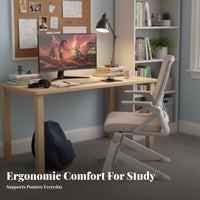 Height Adjustable Ergonomic rotating Chair Rolling Casters Mesh spine Task Chair Easy Assembly Computer Seat Lumbar Assistance for Students, Teenagers, Home Users, Study Room, Bedroom, Workspace