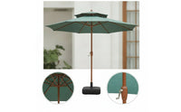 Patio Umbrella with Base UPF 50+ Outdoor Umbrella with Base 16-Rib for Homeowners, Cafe Owners, Garden, Balcony, Backyard