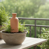 2 Pieces Porous Self-Watering Bottle Steady Ceramic Irrigation Bottle Natural Terracotta Watering Spikes Minimalist for Vacation, Balcony
