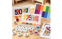 Hands-on Wooden Math Toy Child-Led Wooden Toy with Cards Colorful Number Blocks Preschool for Tabletop, Home Study