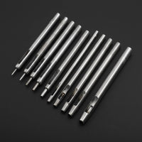 10 Pieces Leather Hole Punch Set Sharpen Cut Edge Round Hollow Punch Kit Non-Slip Handle Steel Belt Hole Puncher Tool for Workshop