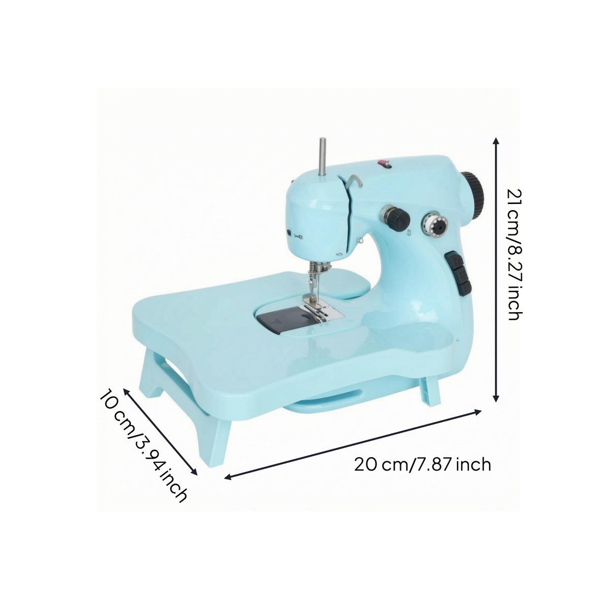 Foot Pedal Tabletop Sewing Machine Carrying Handle Compact Sewing Machine