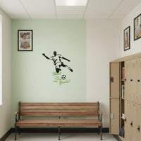 3D Soccer Player Wall Decal Self 3D Sport Wall Sticker Easy Installation House Decoration for Kids, Boys, Gym, Playroom