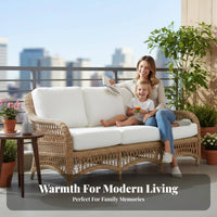Weather-Resistant Woven Sofa Set Comfortable paddings Outdoor Furniture Modern design Patio Seating Easy Assembly for Business Owners, Hotel Managers, Balcony, Terrace, Garden, Backyard