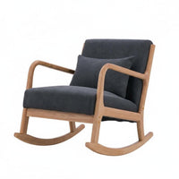 Nordic Design Upholstered Rocking Chair Sturdy Frame Household Furniture High Backrest Home Seating Ergonomic Design for Book Lovers, New Mothers, Balcony, Living Room, Bedroom, Reading Nook