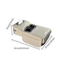 Car Armrest Tissue Box Multi-Functional Multifunctional Armrest Pad 5 in 1 Design Car Console Organizer Cup Holder for Truck Drivers, Road Trips