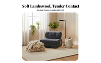 Space-Saving Tofu Block Sofa Plush Comfort Frameless Sectional Couch Boucle Fabric sectional Seating adaptable for Apartment Dwellers, Young Adults, Students, Small Spaces, Balcony, Living Room, Home Theater