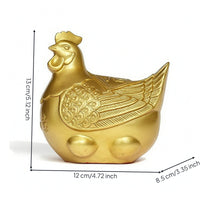 Chicken Figurine Carved Chicken Ornament Decorative Sculpture for Living Room