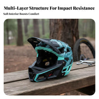 All-Terrain Helmet Adjustable Visor Full Face Mountain Bike Helmet Safeguarding Gear Eyewear Compatible Collision Resistant