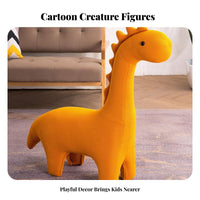 Sturdy Frame Knitted Giraffe Pouf Anti-Slip Feet Creature Stool Multi-Functional children's Furniture Nordic Design for Toddlers, Parents, Nursery, Living Room, Kindergarten