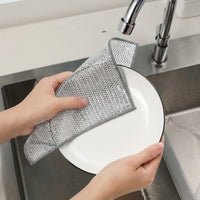 Bamboo Fiber Dishcloths and Double Layer Dish Cloths, Magic Wipe Cloth for Pots and Bowls, Non-Scratch Reusable Dishwashing Tools for Kitchen