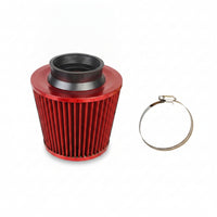 Universal Cone Head Air Filter Pleated Cone Head Filter Black Silver Tone for Diy Mechanics