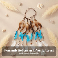 Bohemian Feather Headdress Ethnic Themed Feather Headband Adjustable Bohemian Hairband for Cosplayers, Entertainers, Festivals, Parties, Photo Shoots